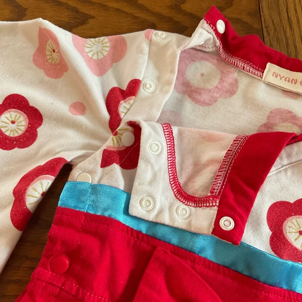 Nyan Cat Spring/Summer Short Sleeve Kimono Romper, Sz (80), 12-18 Mos.